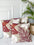 Leaf Print Linen Fringed Cushion Cover - Rust