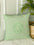 Old Charm Cut Work Cushion Cover 100% Linen Cotton  - Green